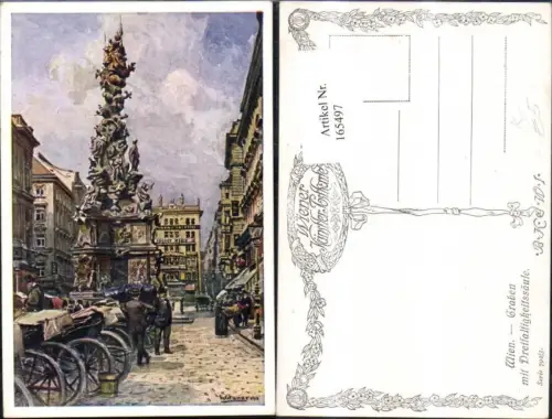 165497,Wien 1 Graben m. Dreifaltigkeitssäule sign E. Graner