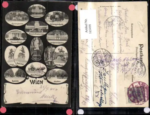 165498,Wien 1 Mehrbild Ak Mikroskop Ak Siebenbrunnen Theseus Tempel Zelinka Makart 1906