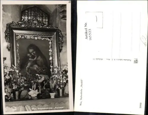 165523,Wien 1 Stephanskirche Mariahilf Ansicht Heiligenbild Blumen