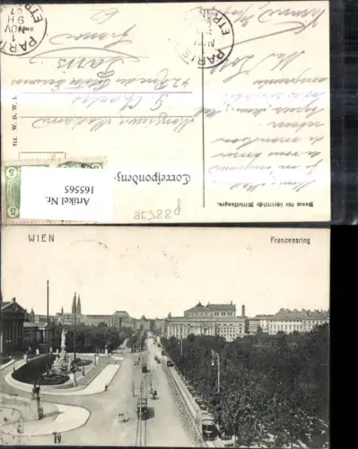 165565,Wien 1 Franzensring m. Strassenbahn 1907