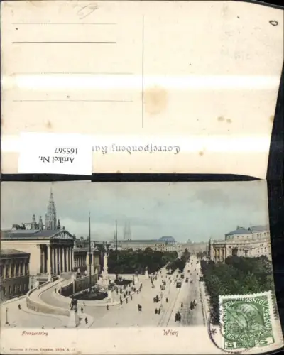 165567,Wien 1 Franzensring Parlament Strassenbahn Personen