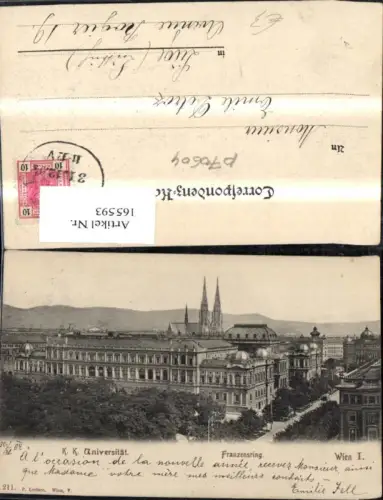 165593,Wien 1 Franzensring K k Universität 1904