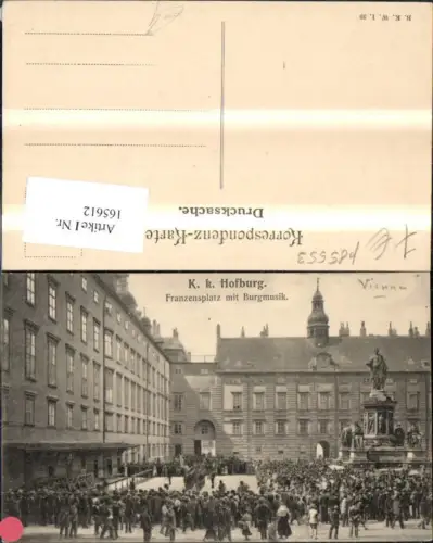 165612,Wien 1 K k Hofburg Franzensplatz m. Burgmusik