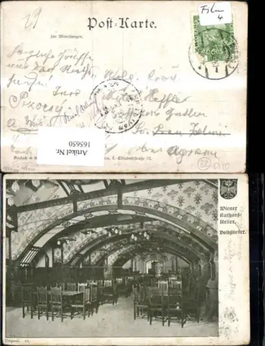 165650,Wien 1 Rathaus Keller Volkskeller Innenansicht Saal