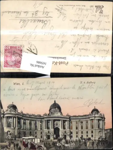 165686,Wien 1 K k Hofburg Fotomontage Automobil Kutsche Personen
