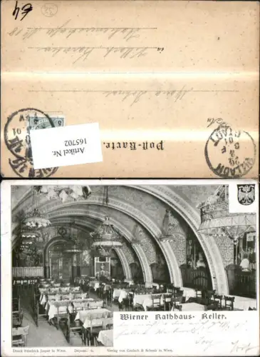 165702,Wien 1 Rathaus Keller Innenansicht 1901