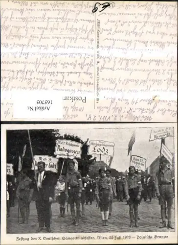 165705,Wien 1 Festzug d. 10 Dt Sängerbundfestes 1928 Polnische Gruppe