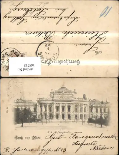 165718,Wien 1 K k Hofburgtheater Burgtheater 1899