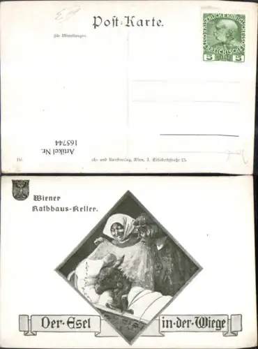 165744,Wien 1 Rathaus Keller Der Esel i. d. Wiege