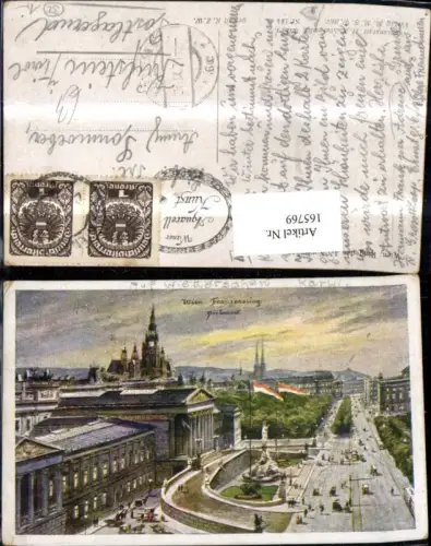 165769,Wien 1 Franzensring Parlament Künstler Ak