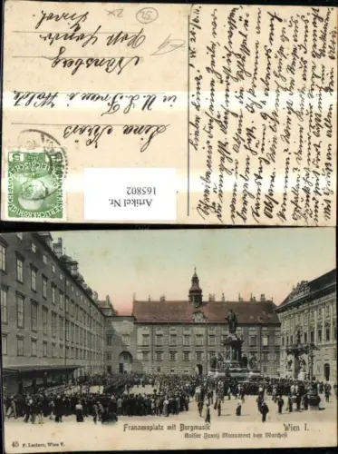 165802,Wien 1 Franzensplatz m. Burgmusik Denkmal Personen