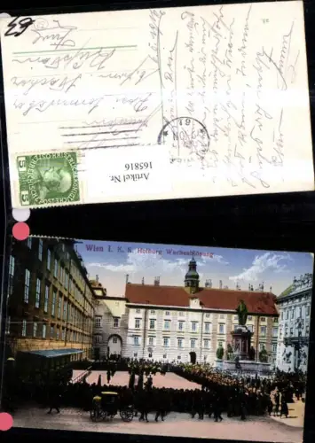 165816,Wien 1 K k Hofburg Wachablösung Personen Denkmal