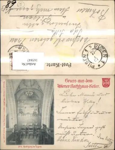 165847,Wien 1 Rathaus Keller Huldigung d. Jugend 1899