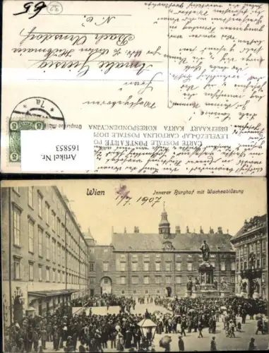165853,Wien 1 Innerer Burghof m. Wachablösung Personen Denkmal