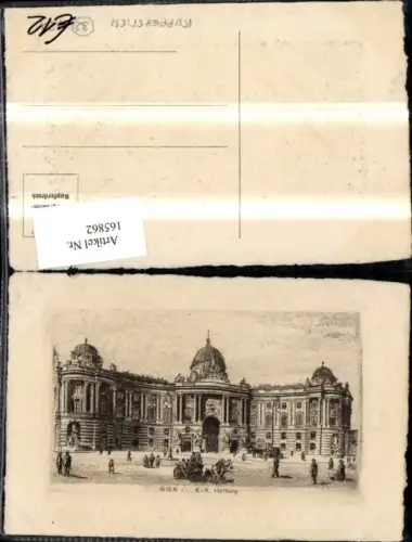 165862,Wien 1 K k Hofburg Bleistiftzeichnung