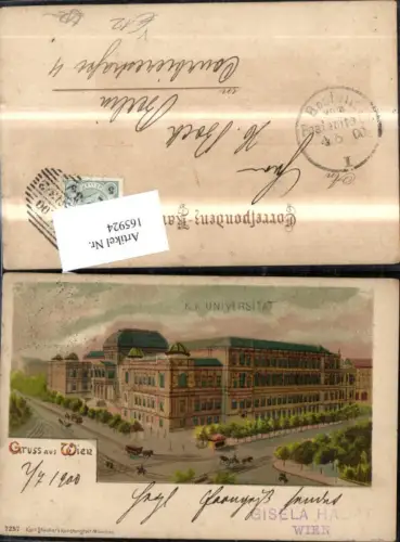 165924,Wien 1 K k Universität 1900 pub Karl Stücker 7257