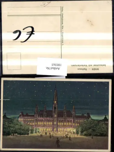 180365,Wien 1 Rathaus beleuchtet m. Vertexlampen