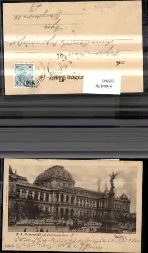 205945,Wien 1 K. k. Universität u. Liebenbergdenkmal Denkmal