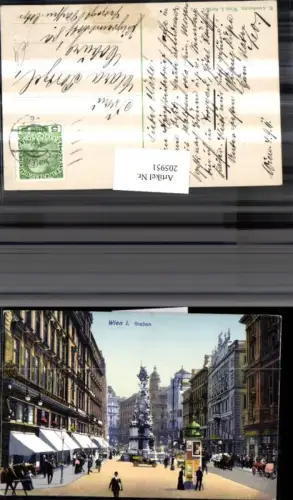 205951,Wien 1 Graben Straßenansicht Brunnen Litfaßsäule Geschäfte