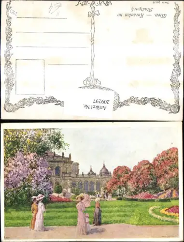 209297,Künstler AK Wien 1 Kursalon im Stadtpark Park