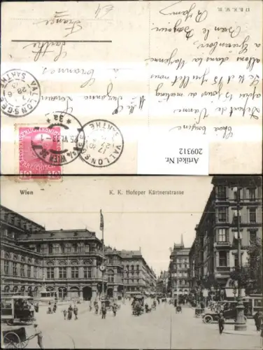 209312,Wien 1 K. k. Hofoper Kärtnerstraße Straßenansicht