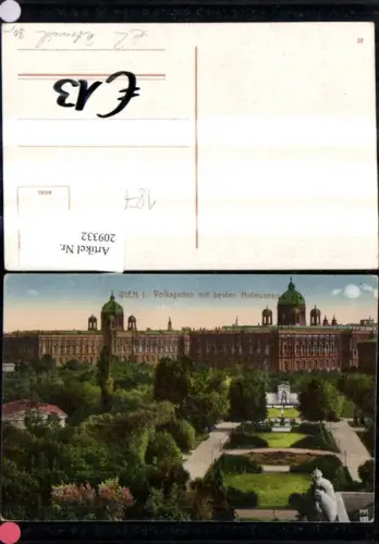 209332,Wien 1 Volksgarten m. beiden Hofmuseen Museum