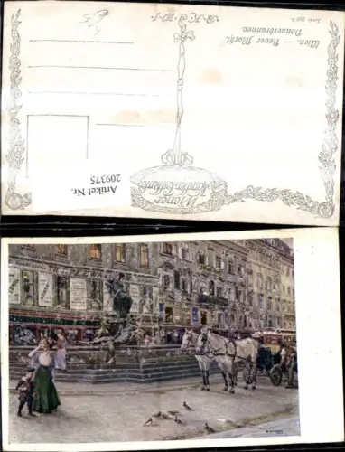 209375,Künstler Ak R. Konoba Wien 1 Neuer Markt Donnerbrunnen