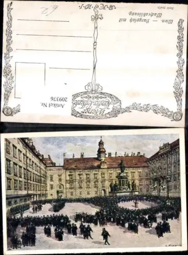 209376,Künstler Ak Wien 1 Burgplatz m. Wacheablösung