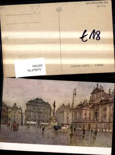 209386,Künstler Ak Erwin Pendl Wien 1 Platz a. Hof pub Kilphot