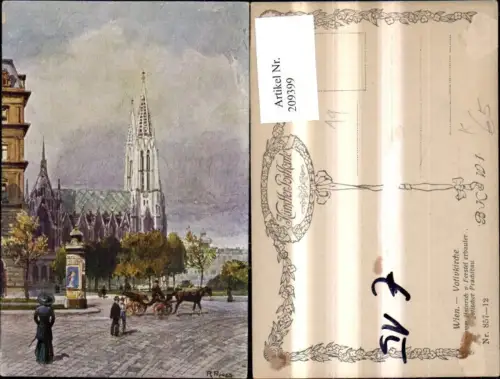 209399,Künstler Ak R. Preuss Wien 1 Votivkirche