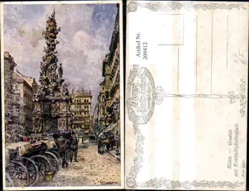 209412,Künstler Ak E. Graner Graben m. Dreifaltigkeitssäule