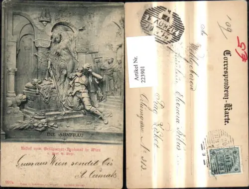 223901,Wien 1 Relief v. Grillparzer Denkmal v. Prof. R. Weyr