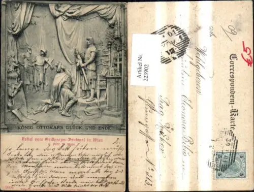 223902,Wien 1 Relief v. Grillparzer Denkmal v. Prof. R. Weyr