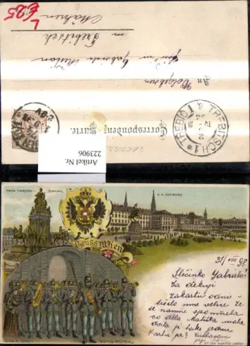 223906,Wien 1 Litho Maria Theresia Denkmal K.k. Hofburg Burg Musik