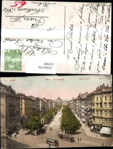 223909,Wien 1 Kärntnerring Hotel Imperial Hotel Bristol Grand Hotel Strassenbahn Ringlinien