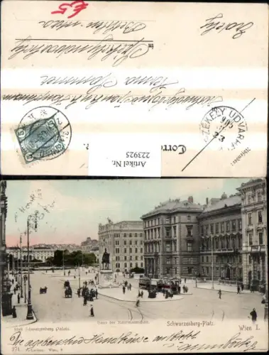 223925,Wien 1 Schwarzenberg-Platz Fürst Schwarzenberg Palais Haus d. Kaufmannschaft Strassenbahn