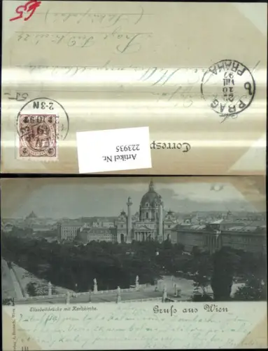 223935,Wien 1 Elisabethbrücke m. Karlskirche b. Mondschein