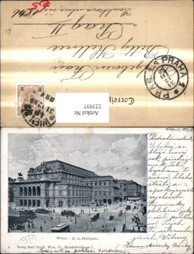 223937,Wien 1 K.k. Hofoper Oper Staatsoper