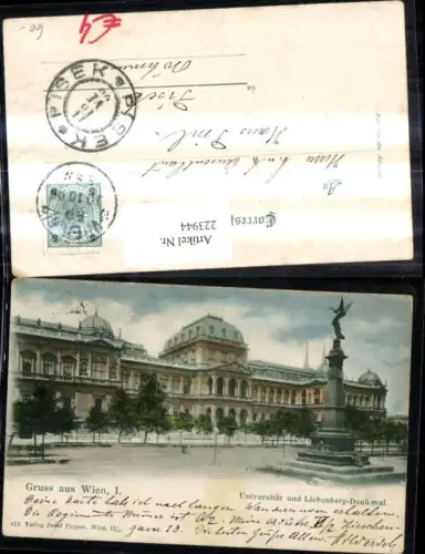 223944,Wien 1 Universität m. Liebenberg Denkmal