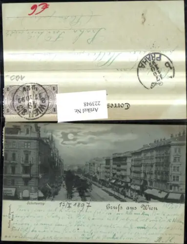 223948,Wien 1 Schottenring b. Mondschein