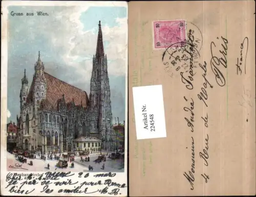 224548,Künstler AK Erwin Pendl Wien 1 Stephansdom Kirche