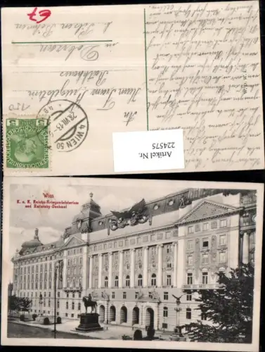 224575,Wien 1 K. u. K. Reichs-Kriegsministerium u. Radetzky-Denkmal