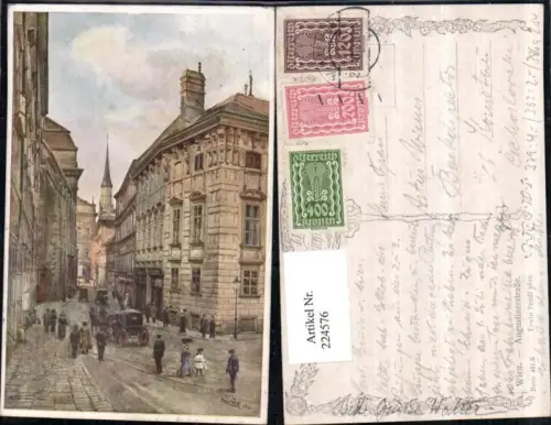 224576,Künstler AK Erwin Pendl Wien 1 Augustinerstraße Straßenansicht