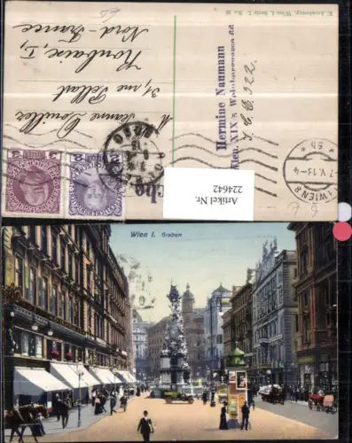 224642,Wien 1 Graben Straßenansicht Pestsäule Litfaßsäule Geschäfte