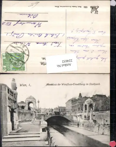 224652,Wien 1 Abschluss d. Wienfluss-Einwölbung im Stadtpark Brücke