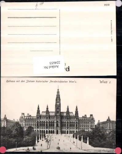 224653,Wien 1 Rathaus m. d. Statuen historischer Persönlichkeiten Wiens