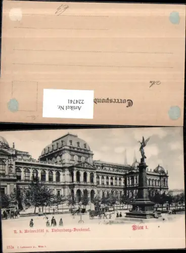 224741,Wien 1 K. k. Universität u. Liebenberg-Denkmal
