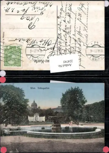 224745,Wien 1 Volksgarten Brunnen Partie