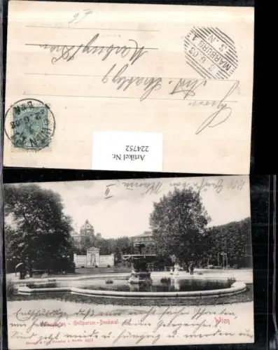 224752,Wien 1 Volksgarten Grillparzer-Denkmal Brunnen
