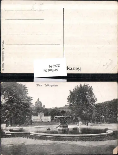 224759,Wien 1 Volksgarten Brunnen Partie